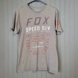 Fox Racing Short Sleeve Crew Neck Graphic T-Shirt Gray/Brown Men's Medium